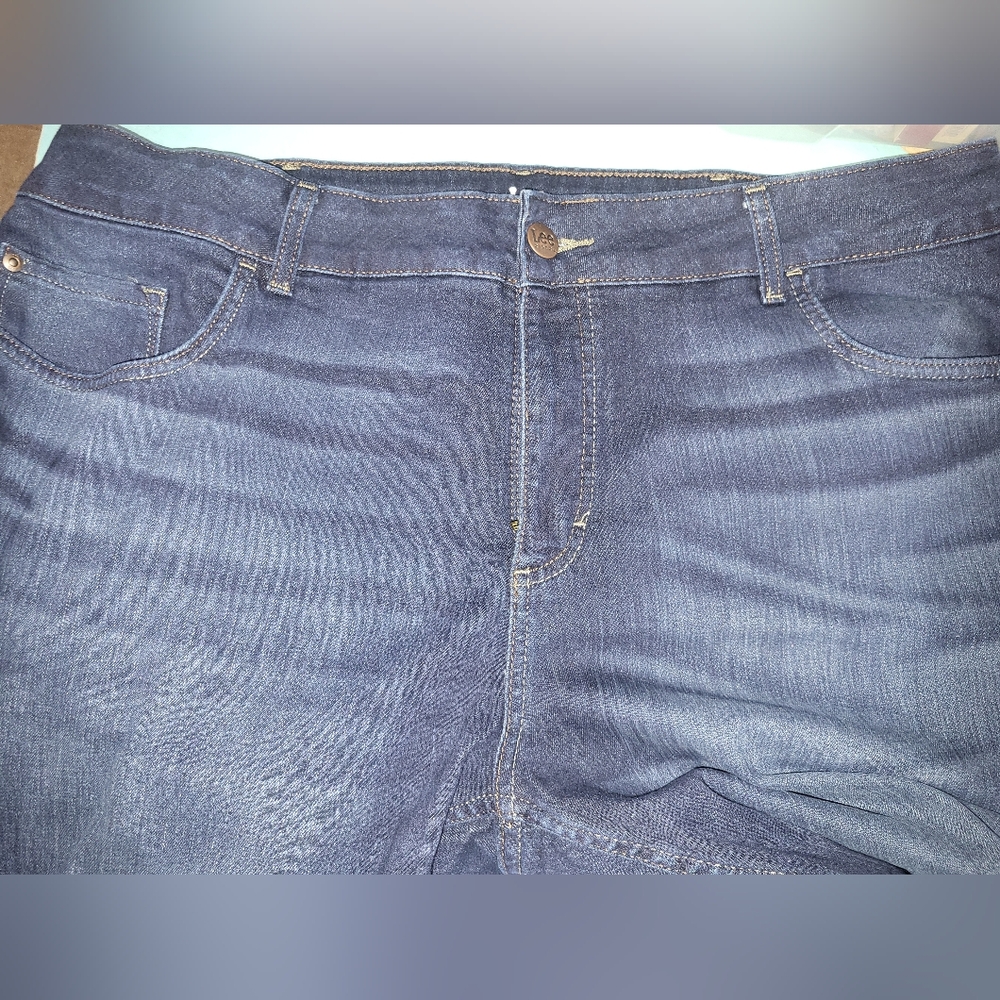 Womens Lee Rider Dark Wash Jeans sz 22w # 842